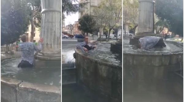 VIDEO | Italia. Un român beat mort a făcut baie într-o fântână arteziană, apoi s-a dezbrăcat: "Hai, fă-mi o poză!"