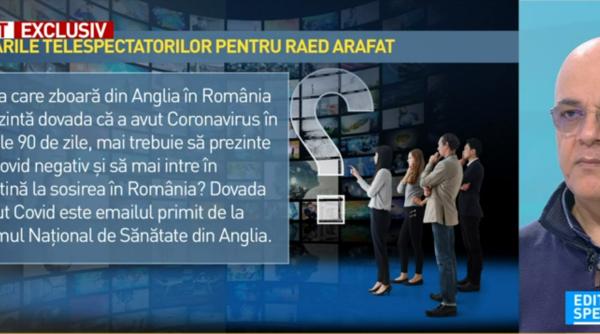 Raed Arafat, lămuriri pentru românii din Anglia care vin în România: Excepții de carantinare