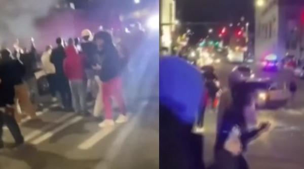 O mașină de poliție a intrat într-un grup de oameni în SUA