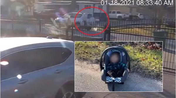 Bebeluș abandonat într-un scaun auto, la marginea drumului. Șoferul care l-a salvat: „Mi-a venit să plâng!”