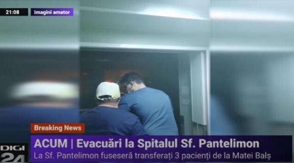 Evacuare la spitalul Sfântul Pantelimon din București. Salonul s-a umplut de fum