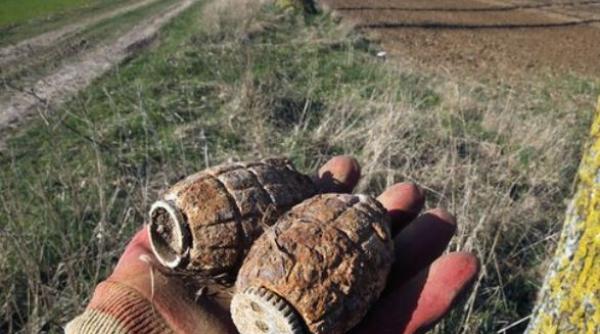 Alertă în România. Zeci de grenade ofensive din Primul Război Mondial, descoperite pe malul unui râu, în Harghita