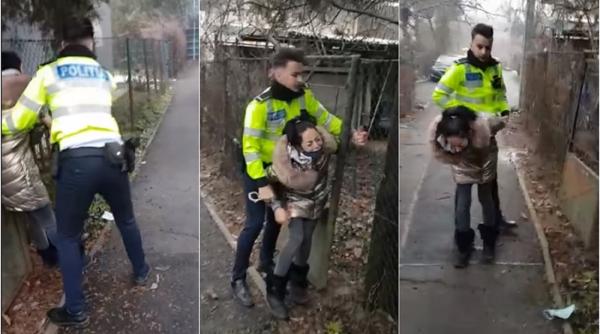 Tânără româncă gravidă care vindea ghiocei, încătuşată cu forţa: „Se vede eroismul pentru stoparea infracțiunii grave!” (VIDEO)
