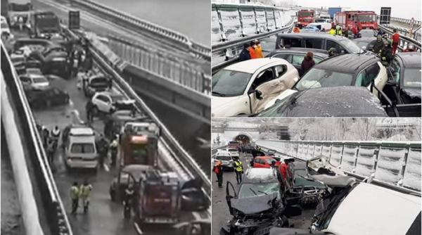 Italia. Accident teribil cu 29 mașini pe A32: Cel puțin doi morți și 31 răniți (FOTO + VIDEO)