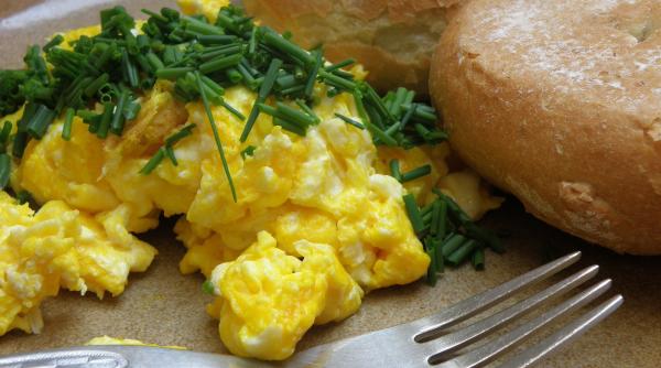 Şcrob sau ouă jumări cu smântână. Mic dejun rapid şi săţios