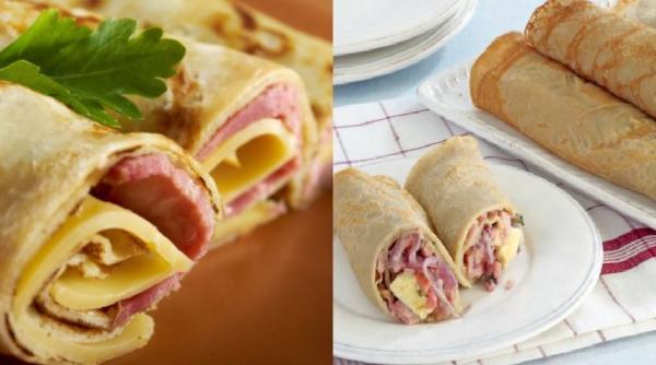 Clătite pufoase cu șuncă și cașcaval. Rețeta cu care nu vei da greș niciodată