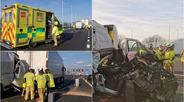 Belgia. Autoutilitară românească, accident grav pe o autostradă: Șoferul român, aruncat prin parbriz în urma impactului (FOTO)