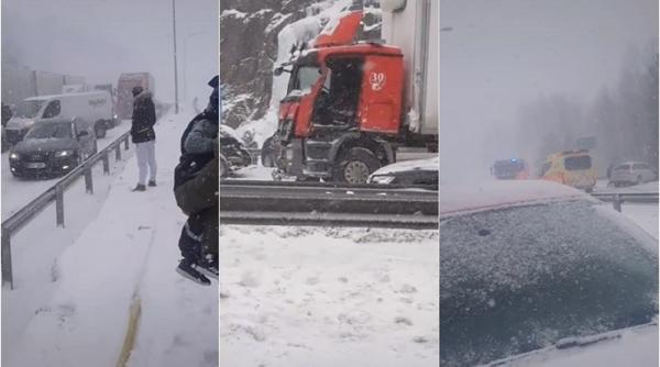 Români prinși într-un teribil accident cu zeci de mașini, în Finlanda: „Se auzea sunetul morții!” - VIDEO
