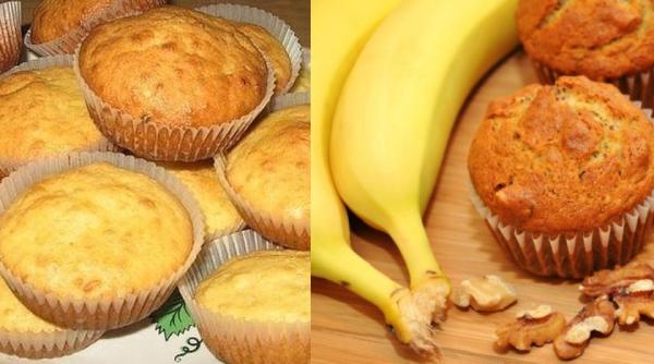 Brioșe cu iaurt și banane. Rețeta unui desert ușor, doar din câteva ingrediente