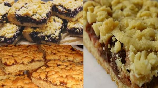 Prăjitură de post cu dulceață și aluat răzuit. Rețeta simplă care își va încânta toate simțurile 