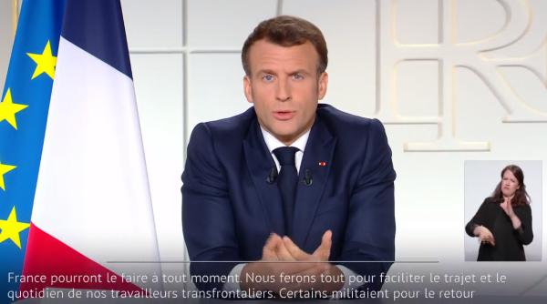 Franța, carantină totală! Macron anunță noi restricții: Se închid școlile, deplasările interzise după ora 19.00