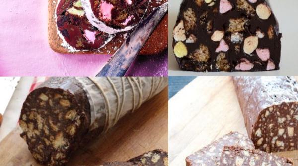 Salam de biscuiți cu bezea. O rețetă simplă și ușoară a desertului care ne amintește de copilărie