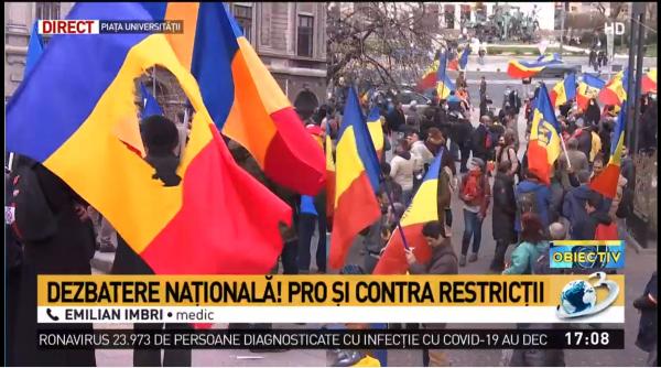 Protestatarii din București, AMENDAȚI pentru că s-a depășit numărul de 100 de persoane