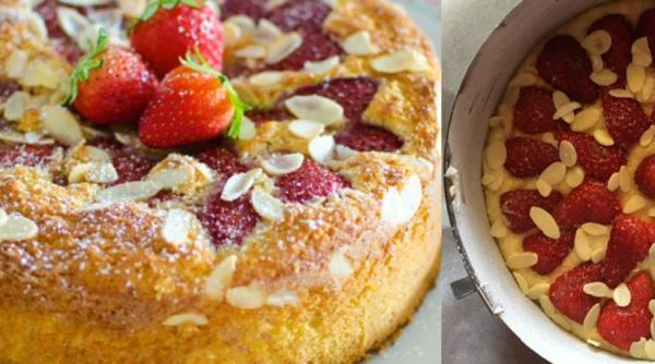 Tort din făină de cocos și căpșuni. Rețeta unui desert spectaculos, perfect pentru micul dejun 