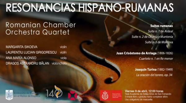 Românii din Madrid, invitați de Ambasada României în Spania, la concertul „Rezonanțe hispano-române" 