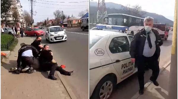 Bărbat pus la pământ de 5 polițiști locali. Poliția: "Nu avea mască și era agresiv" - (VIDEO)