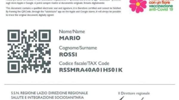 Certificat de vaccinare în Italia, oficial, de mâine, în Lazio: Acces liber în toată țara. Cine și de unde îl poate solicita