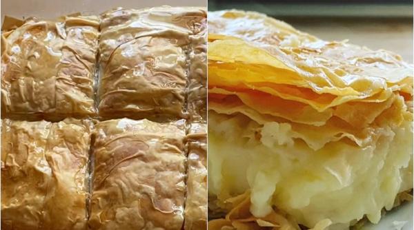 Galaktoboureko, plăcintă grecească cu lapte și griș. O combinație divină, cremoasă pe interior și crocantă la exterior