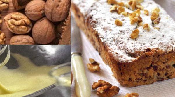 Chec cu nuci, fără făină și fără drojdie. Rețeta unui desert ingenios, preparat din 3 ingrediente