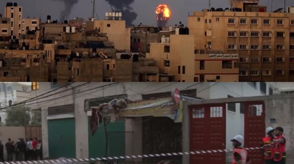 Bilanţul morţilor din Fâşia Gaza se ridică la 35, printre care şi 12 copii, în urma atacului cu rachete. Bloc cu 13 etaje, prăbuşit