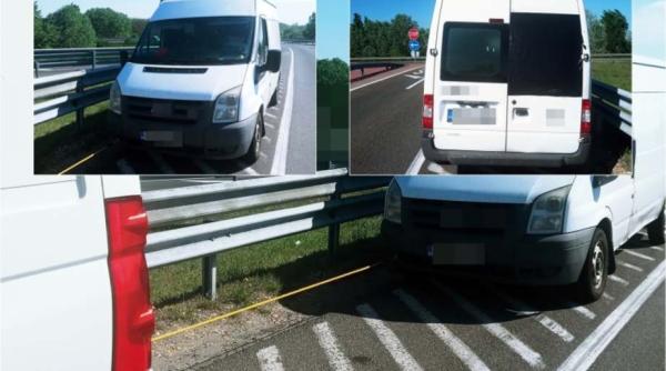 Ungaria. Români prinși într-un microbuz cu numere false de înmatriculare, tractat de un autoturism cu același regim