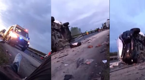 Ungaria. Microbuz cu români, răsturnat. Mai mulți conaționali, răniții grav