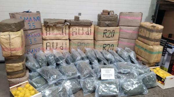 Franța. Șofer român de TIR, prins în timp ce transporta aproape o tonă de cannabis. Drogurile erau ascunse printre lămâi