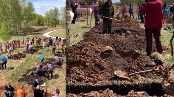 Concurs de săpat morminte viteză, în Siberia. Groparii au stabilit un nou record