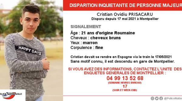 Românul dat dispărut în Franța, găsit după trei săptămâni