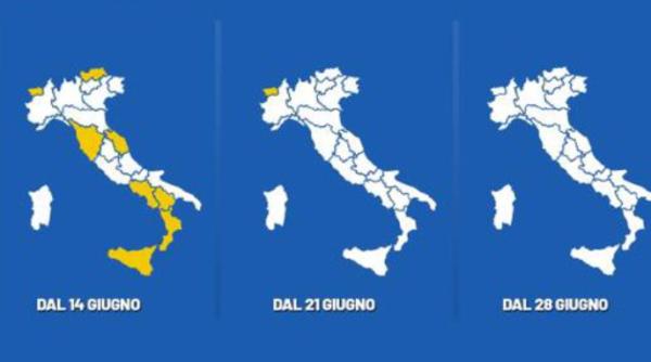 Italia devine tot mai albă: Relaxări în regiuni importante. Peste 41 de milioane de cetățeni fără restricții 