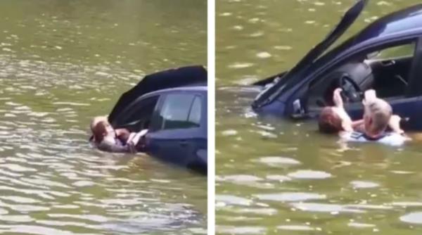 Tânăra din Iași, care a căzut cu mașina în lac și a fost salvată de un poliţist local, reţinută pentru 24 de ore