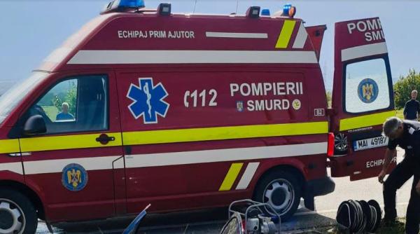 Accident spectaculos în Giurgiu: O femeie s-a RĂSTURNAT cu mașina