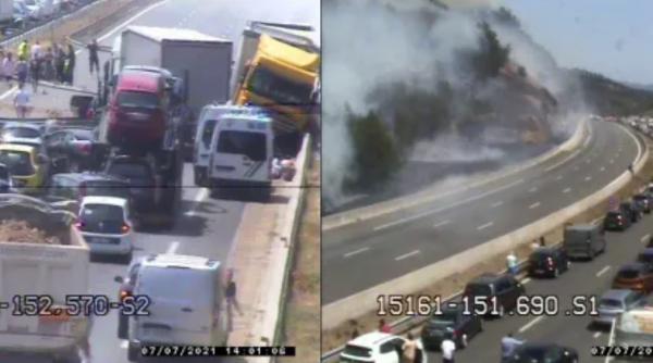 Franța. Șofer român, accident mortal: Alte șase persoane, rănite. Traficul către Italia, blocat total