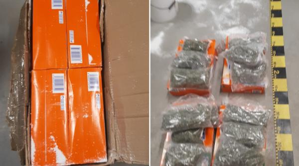 Droguri trimise în colet, din Spania în România, mascate în cutii de detergent