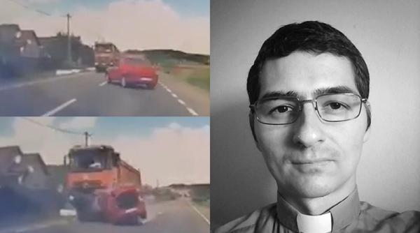 Un preot român a murit pe loc, iar soţia sa şi un copil de patru ani au fost grav răniţi, după ce Loganul său a fost spulberat de un TIR