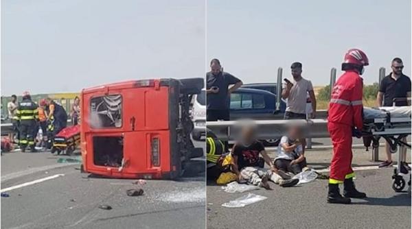 Microbuz cu români, accident teribil pe autostradă. Nouă victime