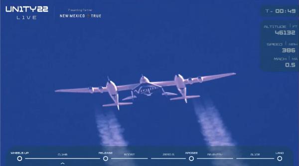 Vehicolul spațial al lui Richard Branson a decolat