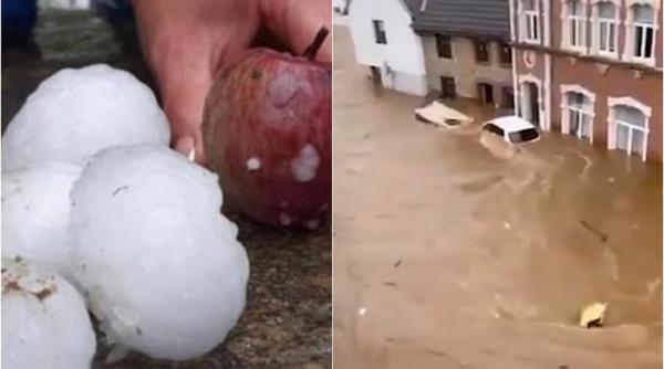 Vreme extremă în Europa: inundații dezastruoase în Germania și Belgia, grindină cât mărul în Italia și Polonia