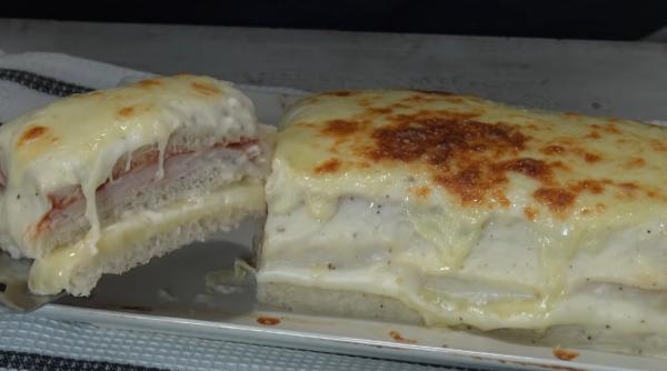 „Oh, Doamne, ce spectacol!”. Rețeta genială cu felii de pâine, șuncă și cașcaval