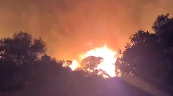 Incendiu devastator în Grecia. Cinci elicoptere şi cinci bombardiere cu apă au intervenit de urgență