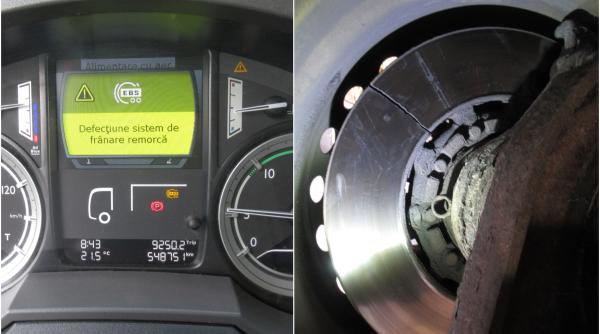 Germania. Un șofer român de TIR i-a lasat cu gura căscată pe polițiști: bordul strălucea ca un "pom de Crăciun" și un disc de frână era complet rupt