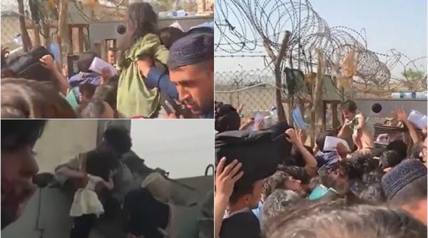 Femeile afgane își aruncă bebelușii peste gardul de sârmă ghimpată în aeroportul din Kabul: „Ajutați-ne!” - VIDEO