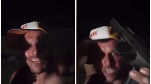 Un "bombardier" întors din Franța a intrat live pe Facebook cu pistolul: "Am muniție, vă găuresc!". În 2 ore avea poliția în casă