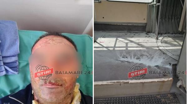 Un român a ajuns la spital, după un incendiu într-un troleibuz provocat intenționat, la Baia Mare