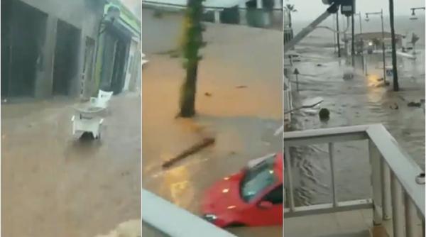 Inundații masive în nord-estul Spaniei. Puhoaiele au măturat tot. Autoritățile au cerut locuitorilor să rămână în case  - VIDEO