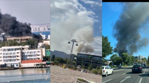 Incendiu de proporții în stațiunea Mamaia: Arde Terasa Motor 