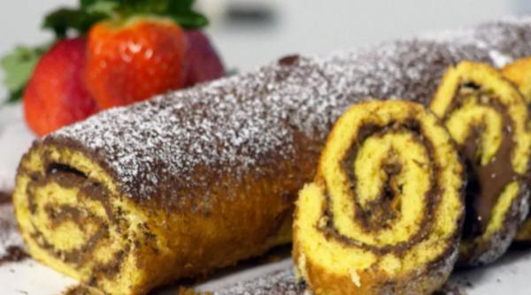 Ruladă cu Nutella. Rețeta simplă și rapidă din doar 5 ingrediente 