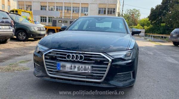 Audi furat din Germania, descoperit la vamă în România într-un TIR plin cu covoare