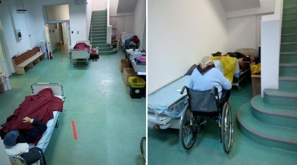 Imaginile disperării: Pacienți tratați în paturi pe holurile Institutului Marius Nasta din București
