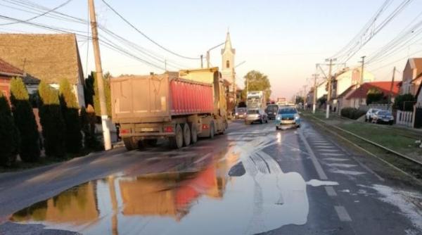 Un autocamion, încărcat cu miere, s-a răsturnat în județul Arad. Încărcătura dulce s-a scurs pe carosabil